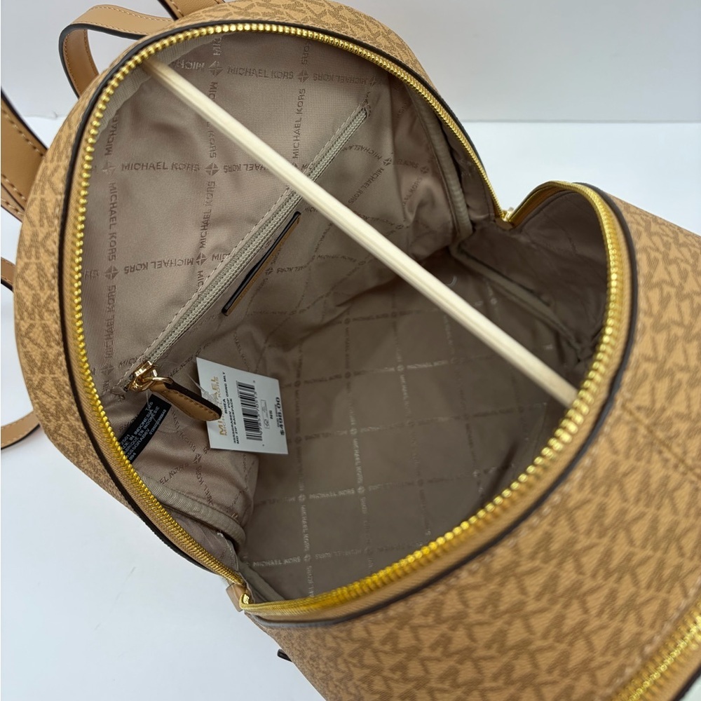 Michael Kors Rhea Medium Color-Block Signature Logo Backpack - Picture 8 of 13